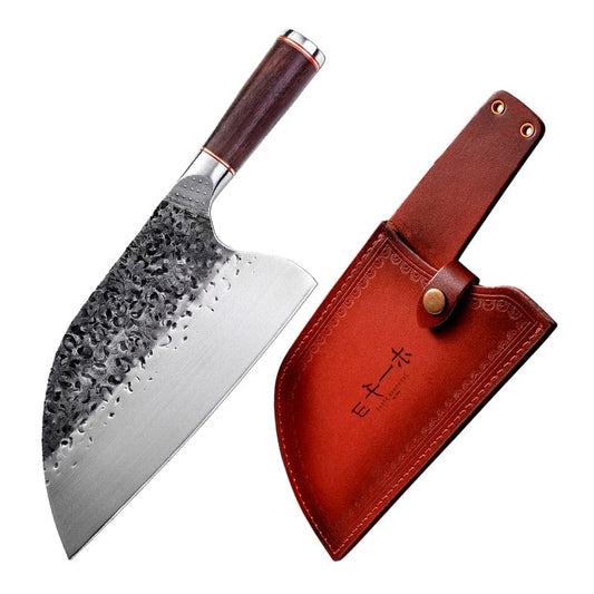 Set cutit profesional HOCHO Serbian cu Husa seria Brutus, otel japonez HRC 60 calire manuala, maner Delux Pakka image 0