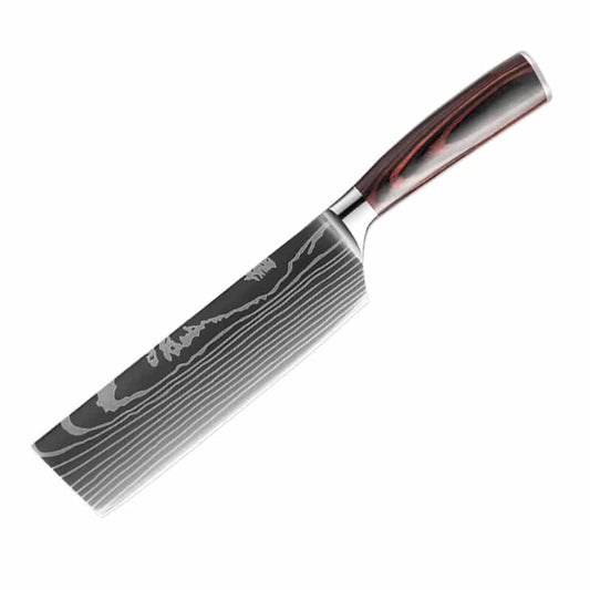 Cutit profesional Japonez HOCHO Nakiri, otel japonez HRC 60 calire laser, maner Delux Pakka image 0
