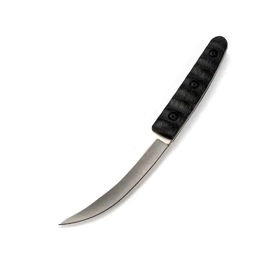 Briceag cu husa piele vegana, lama fixa, otel japonez, calire laser, maner G10, Negru image 0
