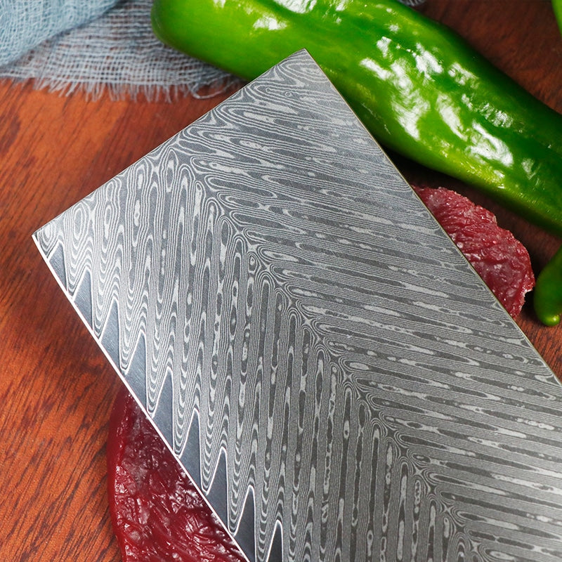Cutit profesional HOCHO Satar EXTRA, Damascus L67 HRC 60, maner Delux Pakka image 5