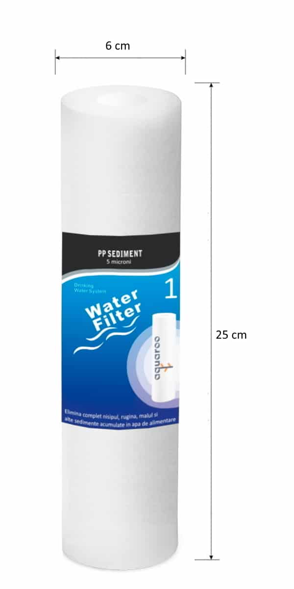 Filtru apa sedimente 5 microni carcasa plastic transparent, 1.3~6 bar, 3m3/ora, 3/4 image 2