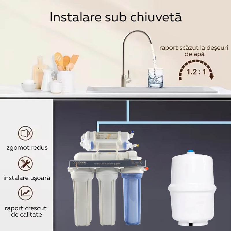 Filtru apa osmoza inversa in 6 nivele cu deionizare IR+, 75 GPD, 0.0001 microni image 11