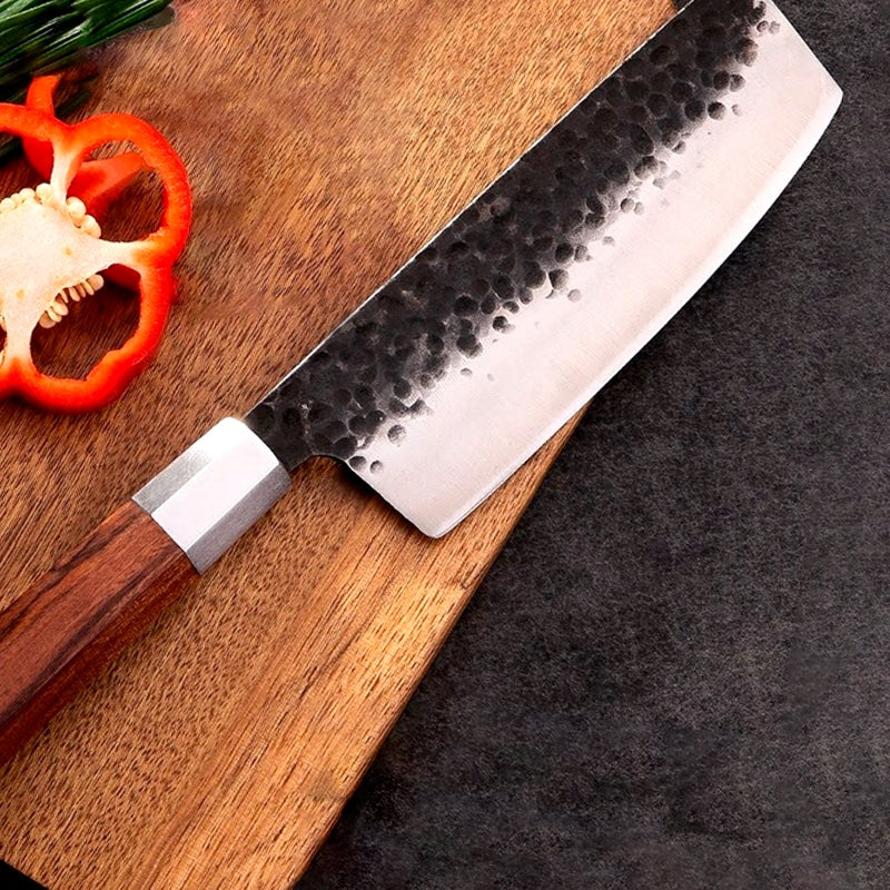 Set 3 cuțite profesionale HOCHO, seria JP calire manuala :  Kiritsuke, Santocu și Nakiri image 14