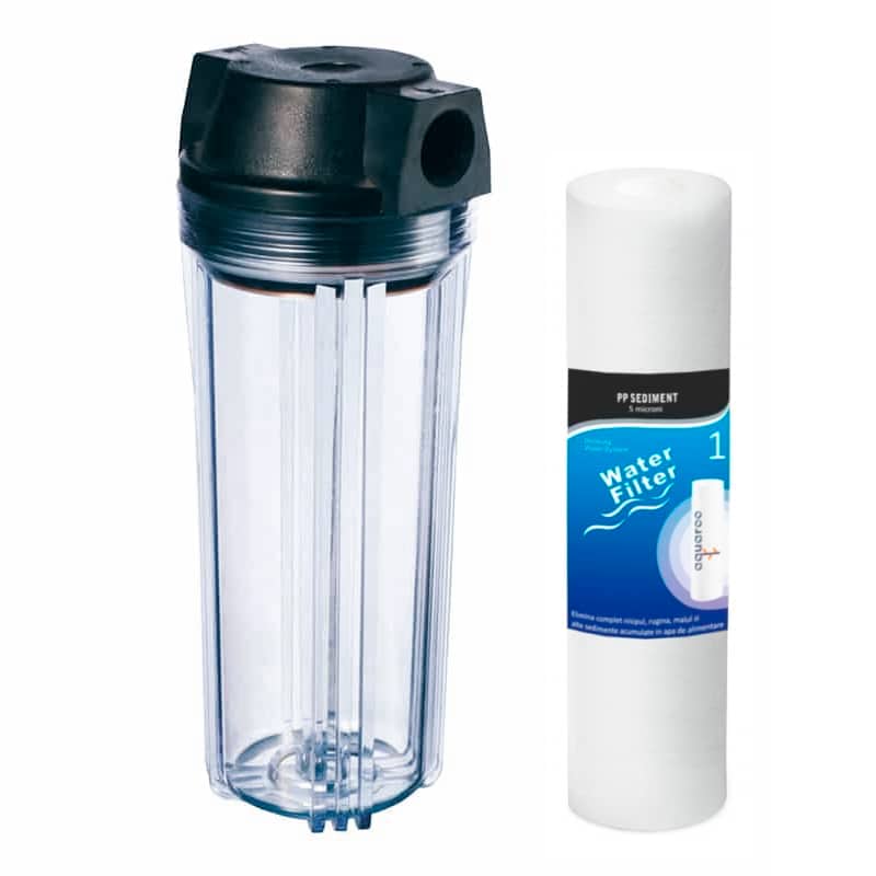 Filtru apa sedimente 5 microni carcasa plastic cu buton de aerisire, 1.3~8 bar, 3m3/ora, 3/4 image 0