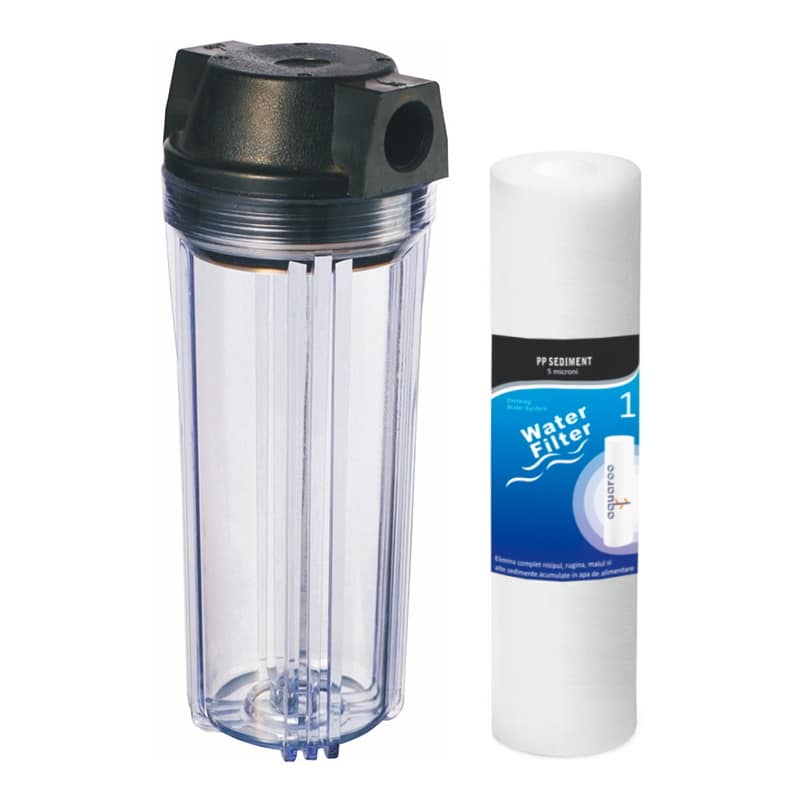 Filtru apa sedimente 5 microni carcasa plastic transparent, 1.3~6 bar, 3m3/ora, 3/4 image 0