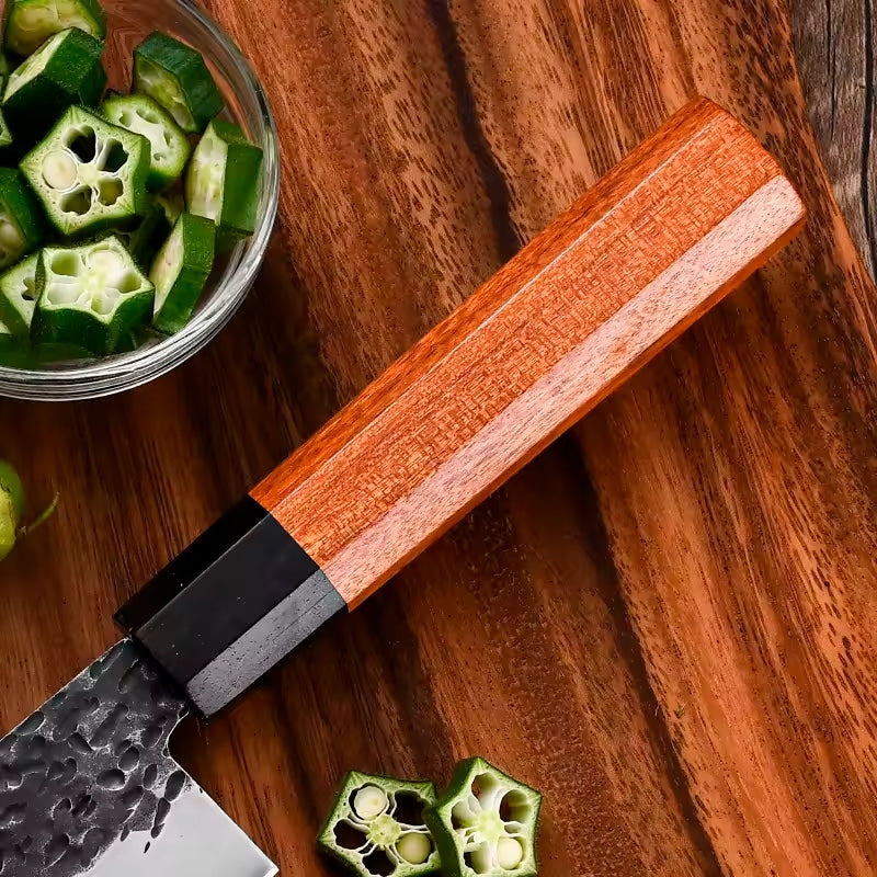 Cutit profesioanal HOCHO Kiritsuke seria JP, otel japonez HRC 60 calire manuala, maner Delux Pakka image 4