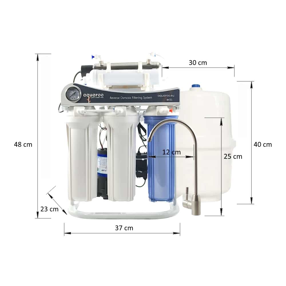 Filtru apa osmoza inversa cu pompa in 7 nivele cu alcalinizare PH+ si UV, 75 GPD, 0.0001 microni image 9