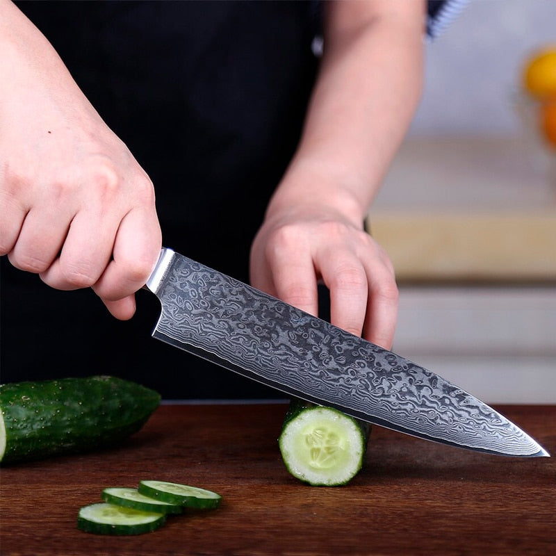 Cutit profesional HOCHO Chef, Damascus HRC 60, maner G10 image 4