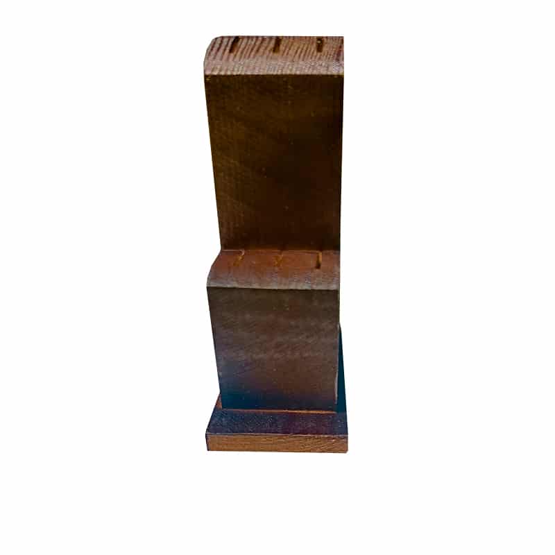Suport pentru 6 cuțite de friptura mini, din lemn de fag, artizanal, 17 cm image 2