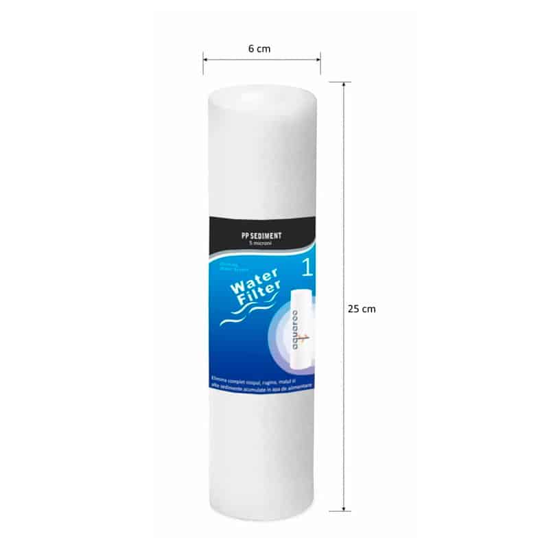 Filtru apa sedimente 5 microni carcasa plastic cu buton de aerisire, 1.3~8 bar, 3m3/ora, 3/4 image 2