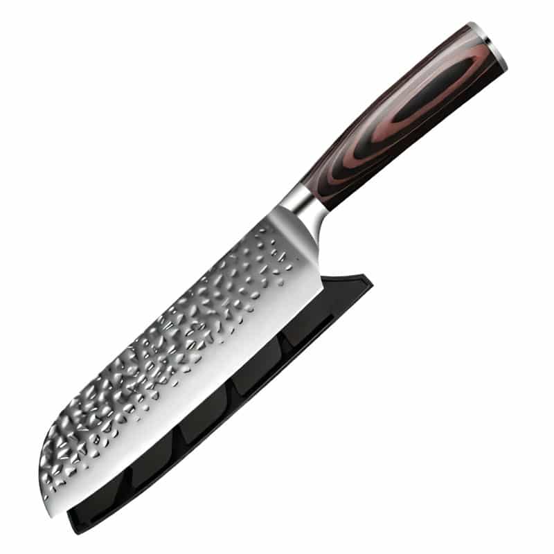 Cutit profesional HOCHO Santoku, otel japonez HRC 60 calire manuala, maner Delux Pakka image 0