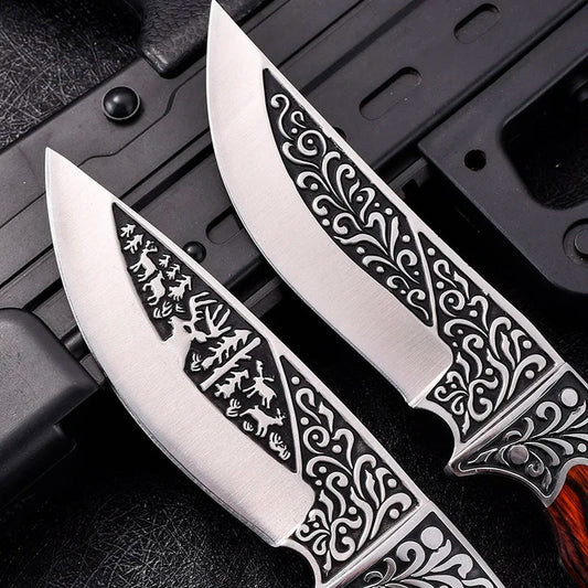 Briceag cu husa nylon, lama fixa, otel japonez, maner Delux Pakka, Negru image 1