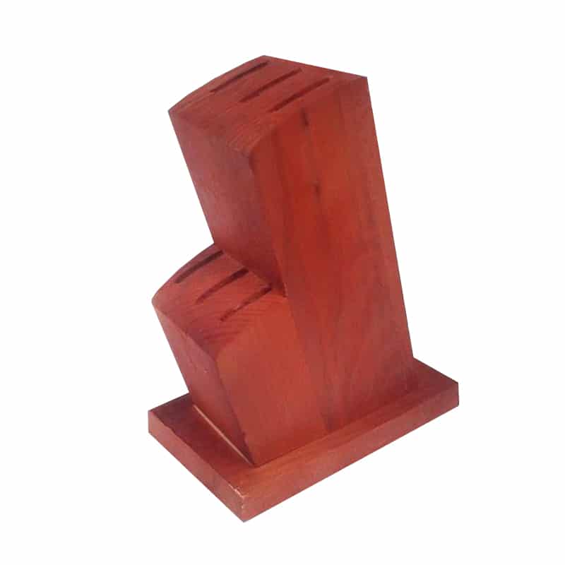 Suport pentru 6 cuțite de friptura mini, din lemn de fag, artizanal, 17 cm image 0