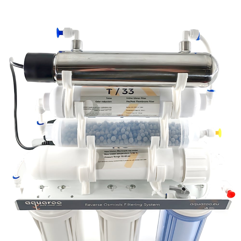 Filtru apa osmoza inversa in 7 nivele cu alcalinizare PH+ si UV, 75 GPD, 0.0001 microni image 4