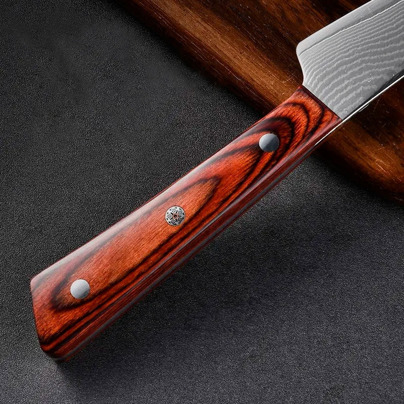 Cutit profesional HOCHO Macelar, Damascus L HRC 60, maner Delux Pakka image 3