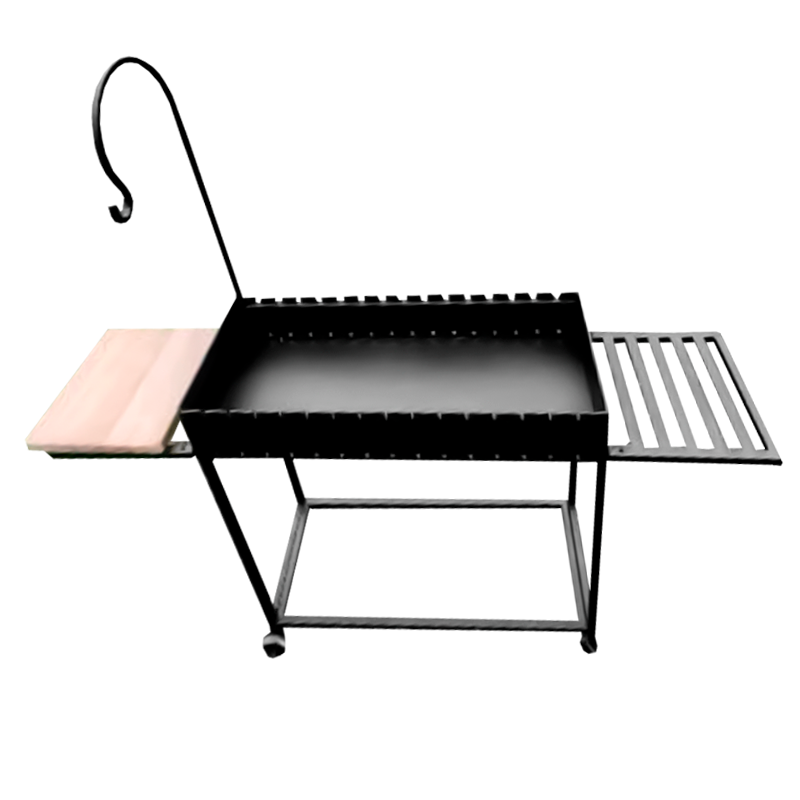 Grătar pliabil din oțel premium, plasă inox, suport lemn, 80cm image 0