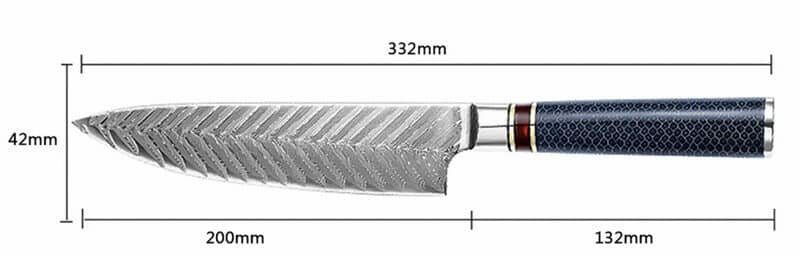 Cutit profesional HOCHO Chef, Damascus L67 HRC 60, maner VG10 image 9