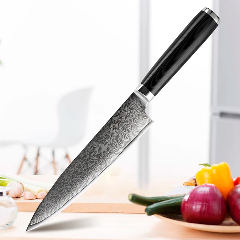 Cutit profesional HOCHO Chef, Damascus HRC 60, maner G10 image 1