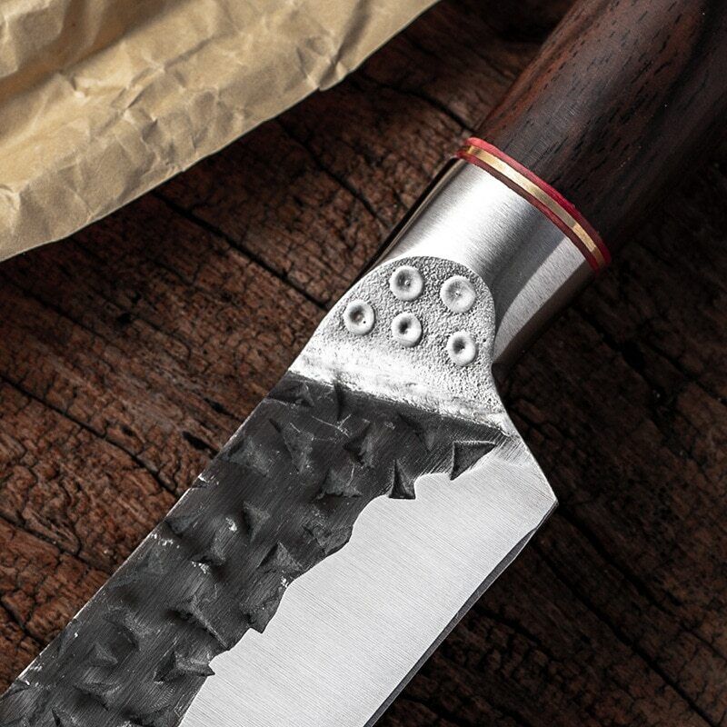 Set cutit profesional Chef cu Husa, seria Brutus, HOCHO, otel japonez HRC 60 calire manuala, maner Delux Pakka image 4