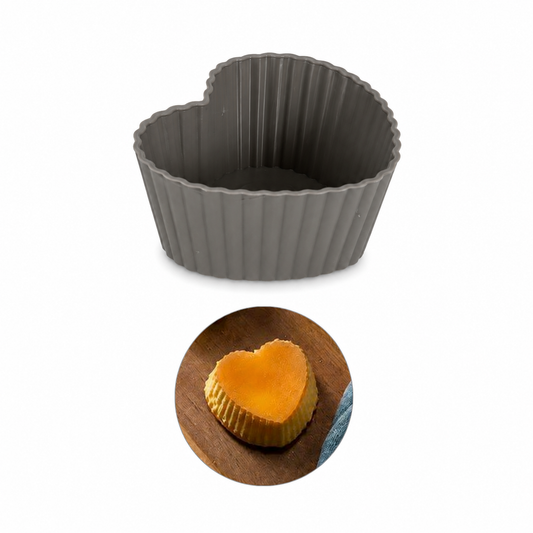 Forme inima pentru brioșe, din silicon, set 6 piese, 5x4x1,2 cm, seria FLEXI