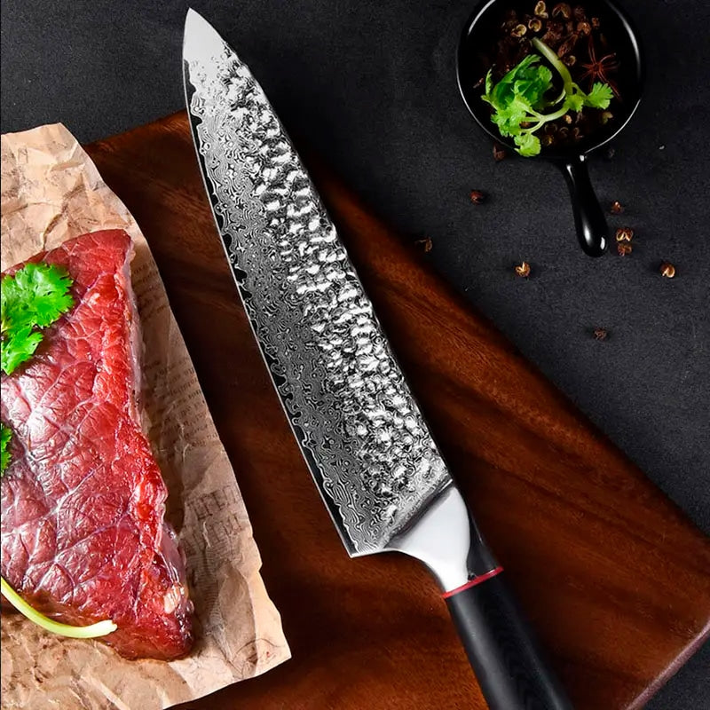 Cutit profesional HOCHO Chef, Damascus M HRC 60, maner G10 image 2
