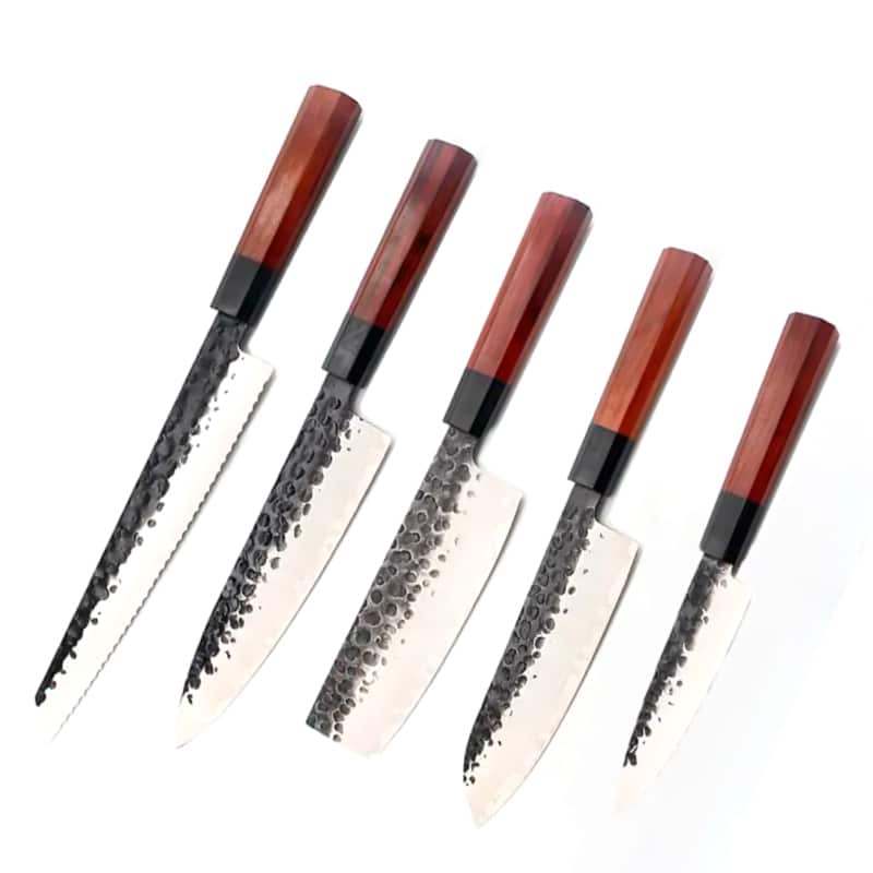 Set 5 cutite profesional HOCHO seria JP, otel japonez HRC 60 calire manuala, maner Delux Pakka image 0