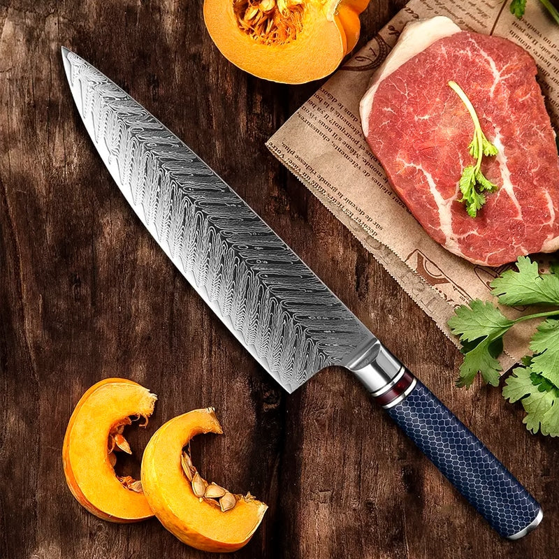 Cutit profesional HOCHO Chef, Damascus L67 HRC 60, maner VG10 image 3