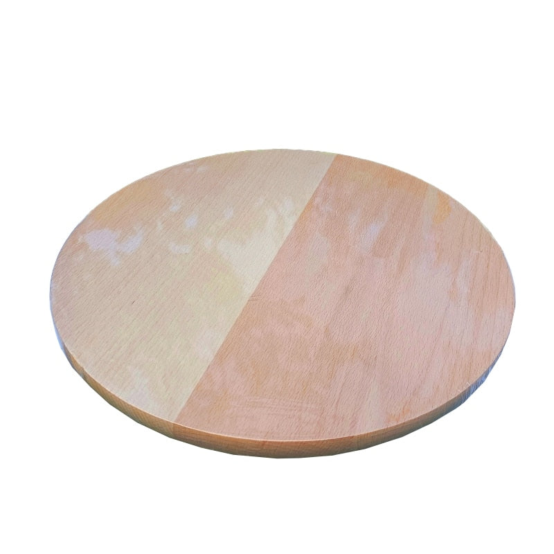 Platou de servire, rotativ, artizanal, din lemn de fag, 30 cm image 3