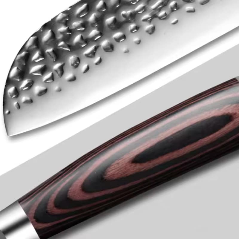 Cutit profesional HOCHO Santoku, otel japonez HRC 60 calire manuala, maner Delux Pakka image 2
