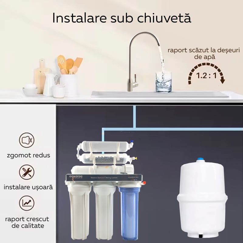 Filtru apa osmoza inversa in 6 nivele cu alcalinizare PH+, 75 GPD, 0.0001 microni image 11