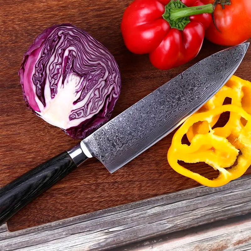 Cutit profesional HOCHO Chef, Damascus HRC 60, maner G10 image 3