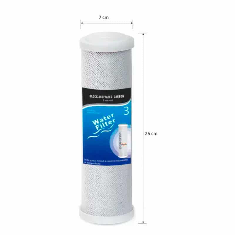 Filtru apa bloc carbon activ 5 microni, carcasa plastic cu buton de aerisire, 1.3~8 bar, 3m3/ora, 3/4 image 2