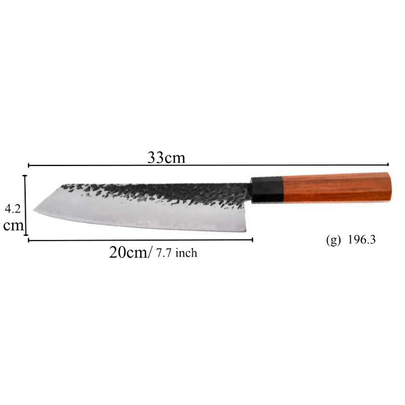 Cutit profesioanal HOCHO Kiritsuke seria JP, otel japonez HRC 60 calire manuala, maner Delux Pakka image 5