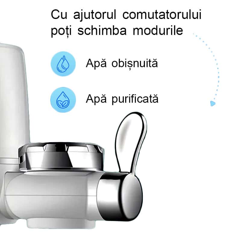 Filtru de apa microfiltrare cu fixare pe robinet AQUAROO cu cartus , 2 functii image 6