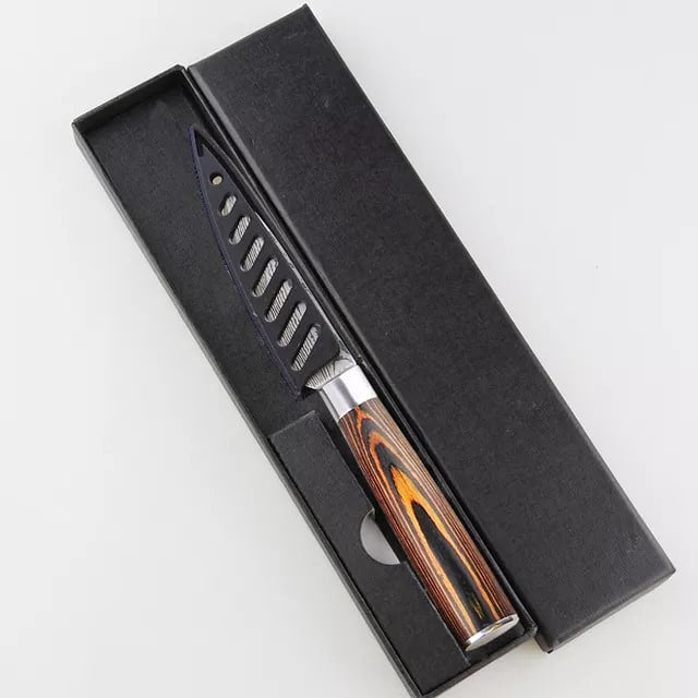 Cutit profesional Jp KAISAKI, otel carbonificat Japonez HRC 60 calire laser, maner Delux Pakka image 2