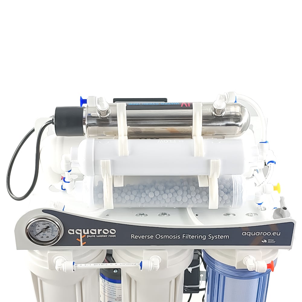 Filtru apa osmoza inversa cu pompa in 7 nivele cu alcalinizare PH+ si UV, 75 GPD, 0.0001 microni image 2