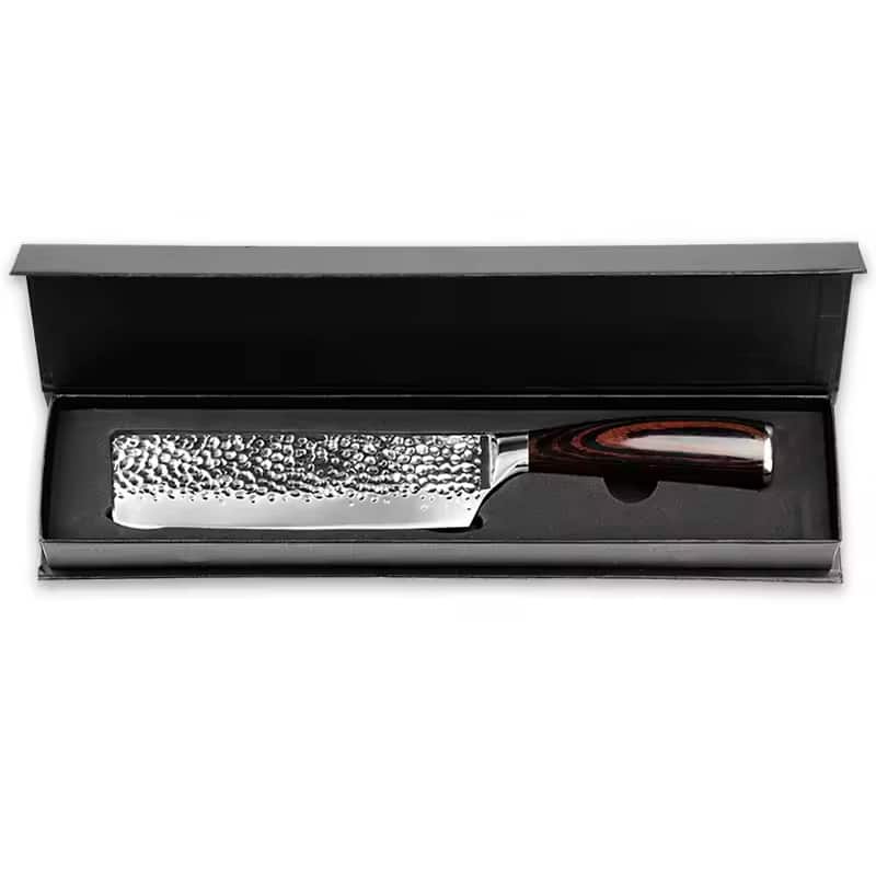 Cutit profesional HOCHO Nakiri, otel japonez HRC 60 calire manuala, maner Delux Pakka image 5