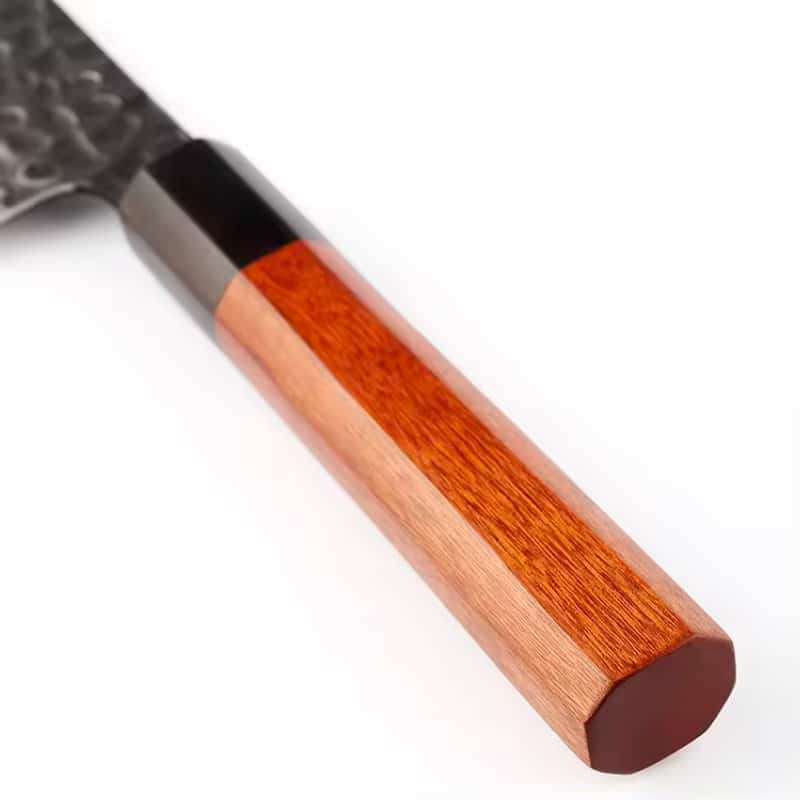 Cutit profesioanal HOCHO Santoku seria JP, otel japonez HRC 60 calire manuala, maner Delux Pakka image 6