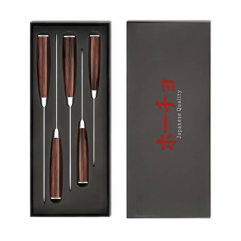 Set 5 cutite profesionale HOCHO, otel Japonez HRC 60 calire laser, maner Deluxe Pakka image 1